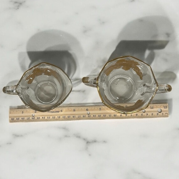 Vintage Paden City Glass Golden Fruit Creamer Pitcher and Sugar Bowl. - Picture 10 of 10